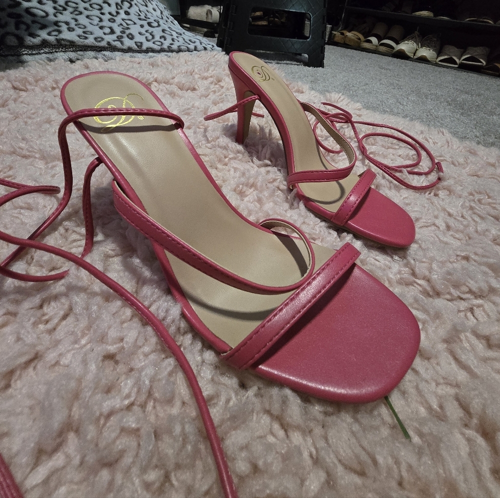 Elegant Pink Strappy Heels